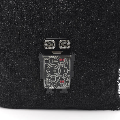 Chanel Tweed Resin Strass Large Robot Shopping Bag Black 10 of 10