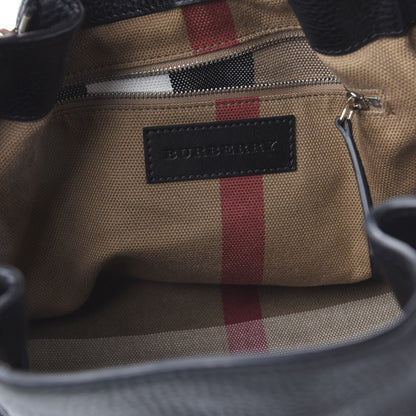 Burberry Grainy Calfskin House Check Small Maidstone Black 5 of 11