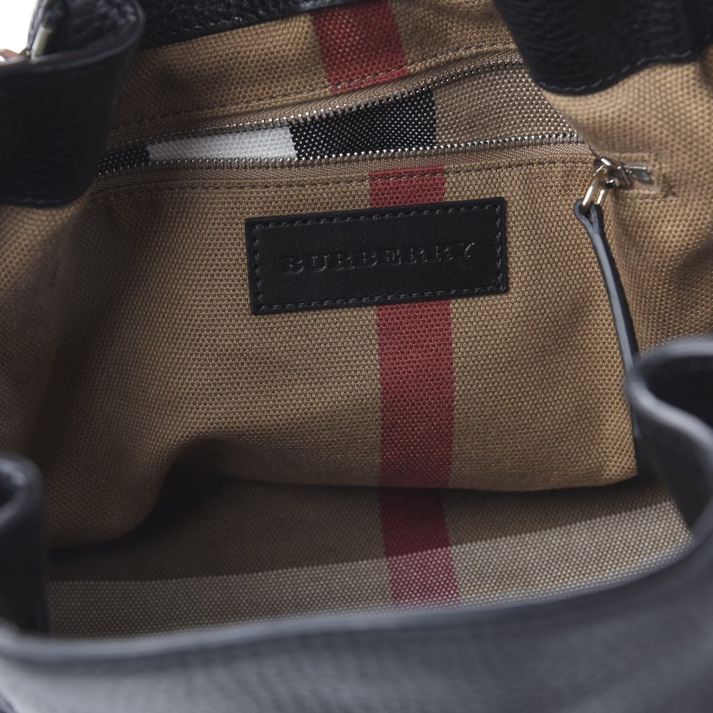 Grainy Calfskin House Check Small Maidstone Black