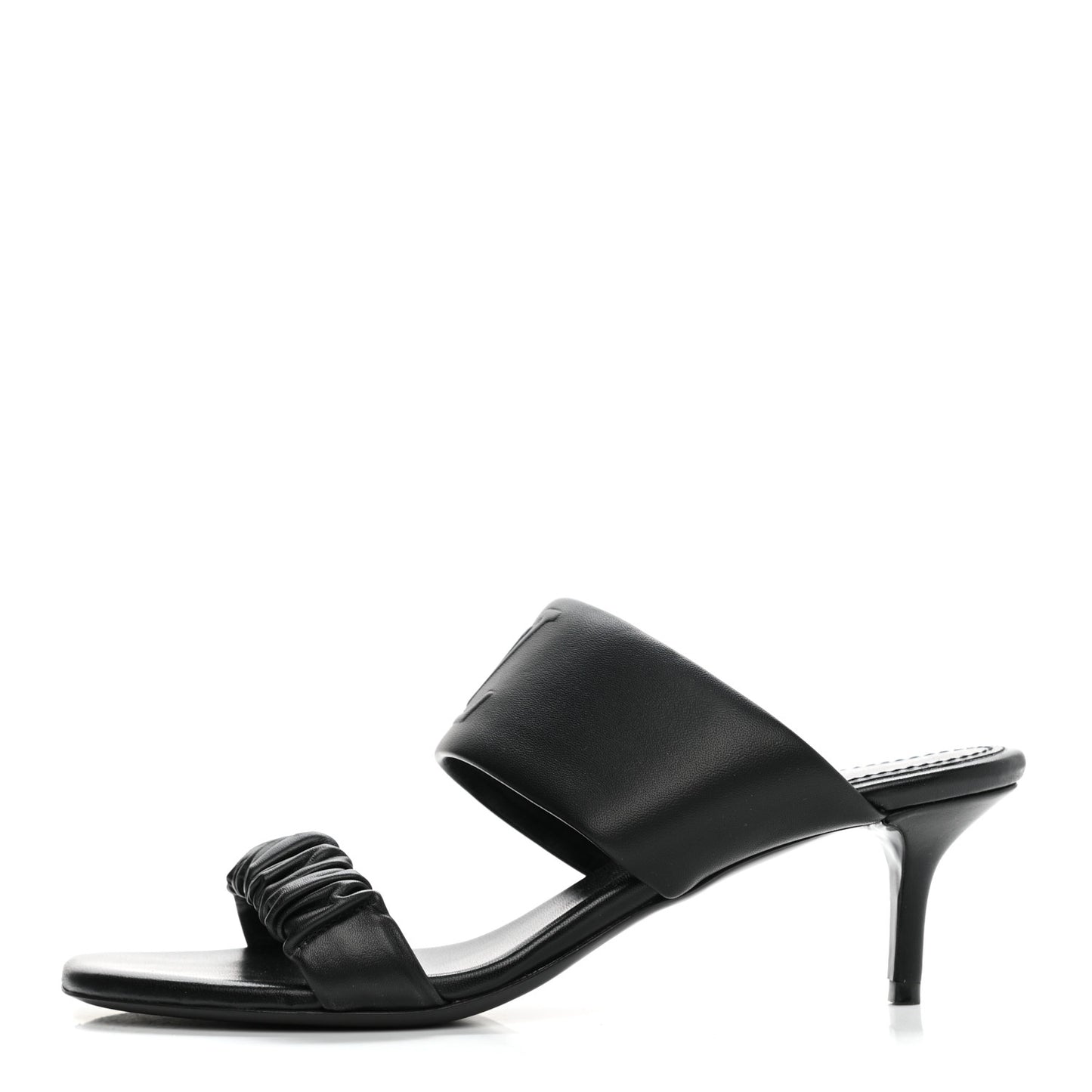 Lambskin Drapy Heel Mules 41 Black
