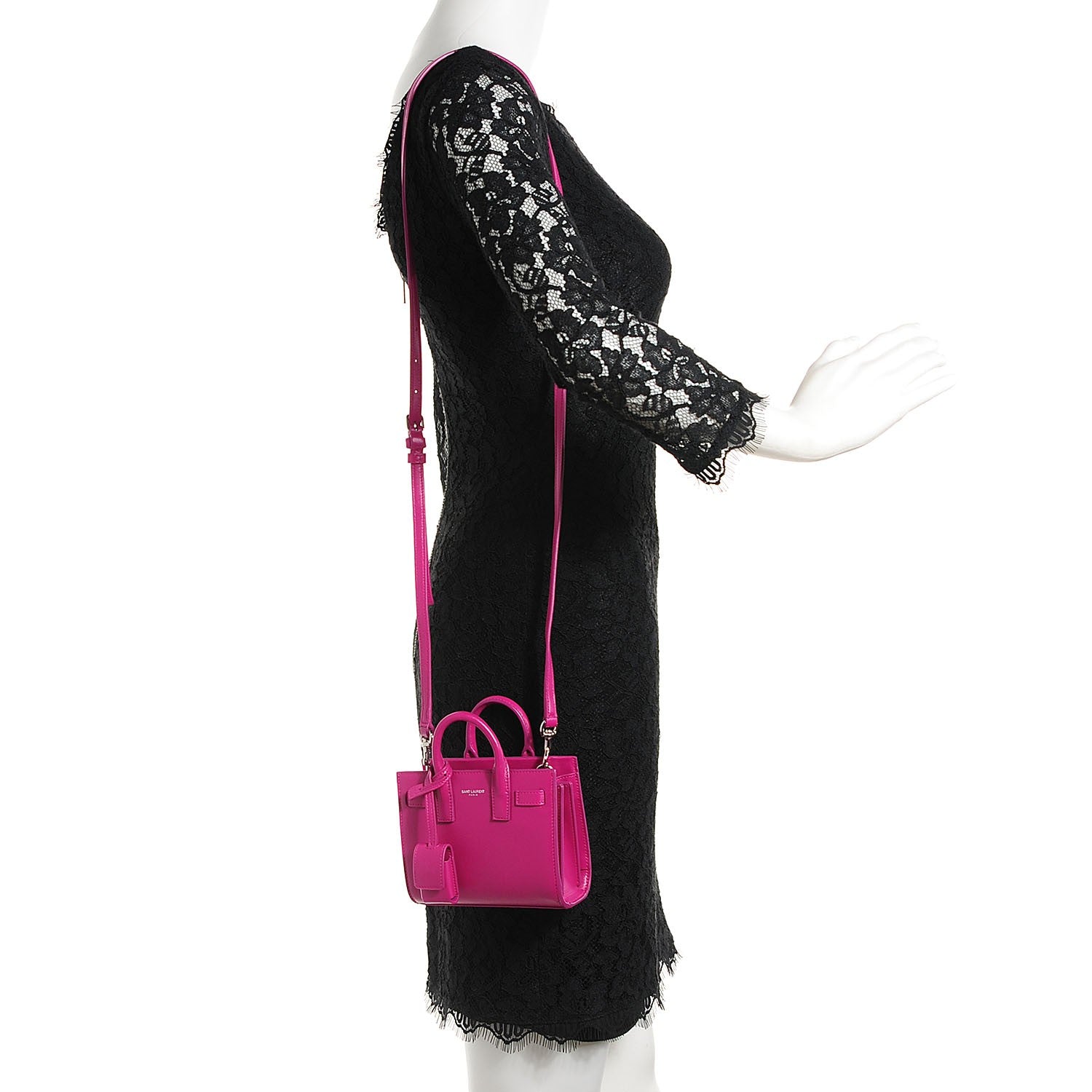 Saint Laurent Calfskin Toy Sac De Jour Electric Pink 2 of 7