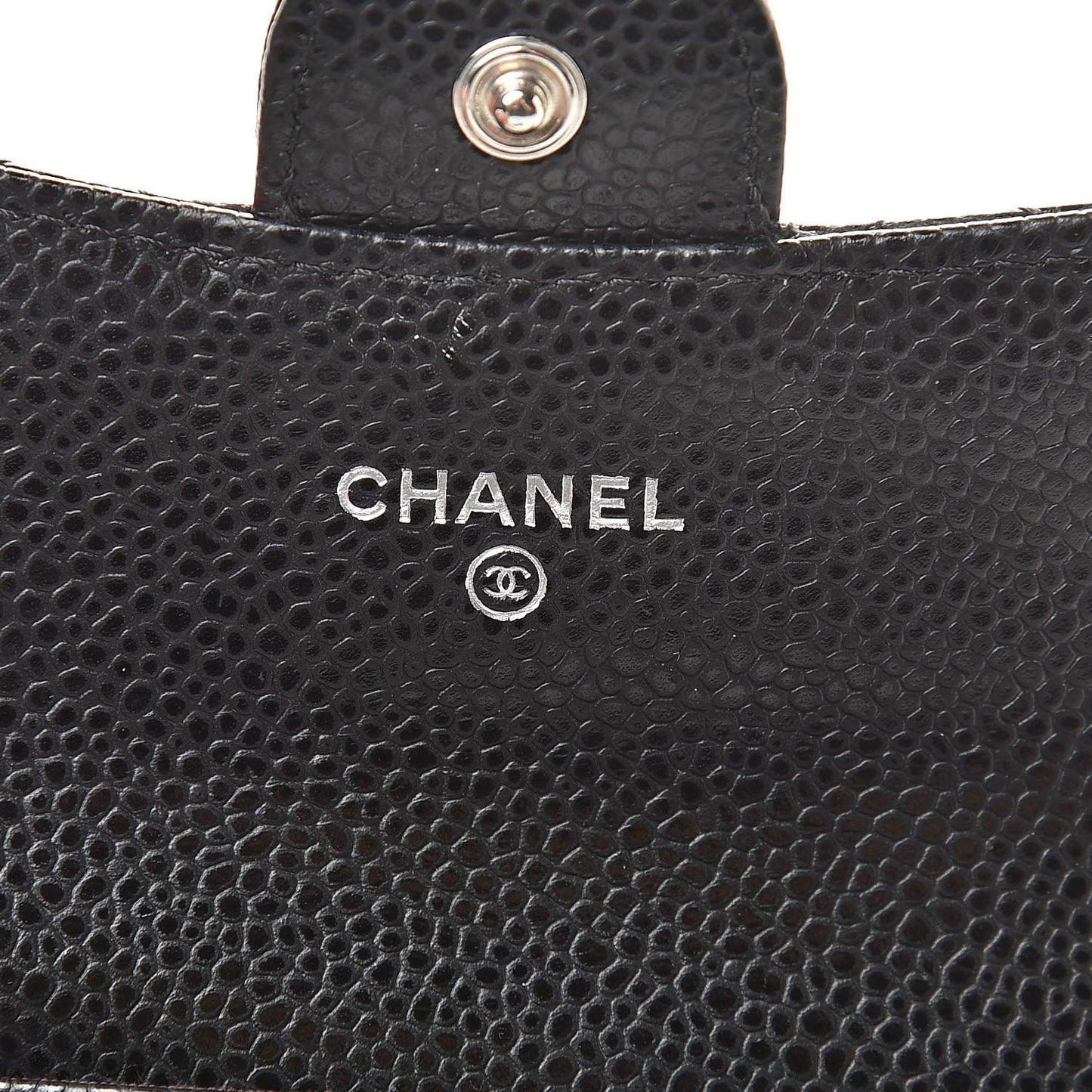 Caviar Quilted Flap Card Holder Black