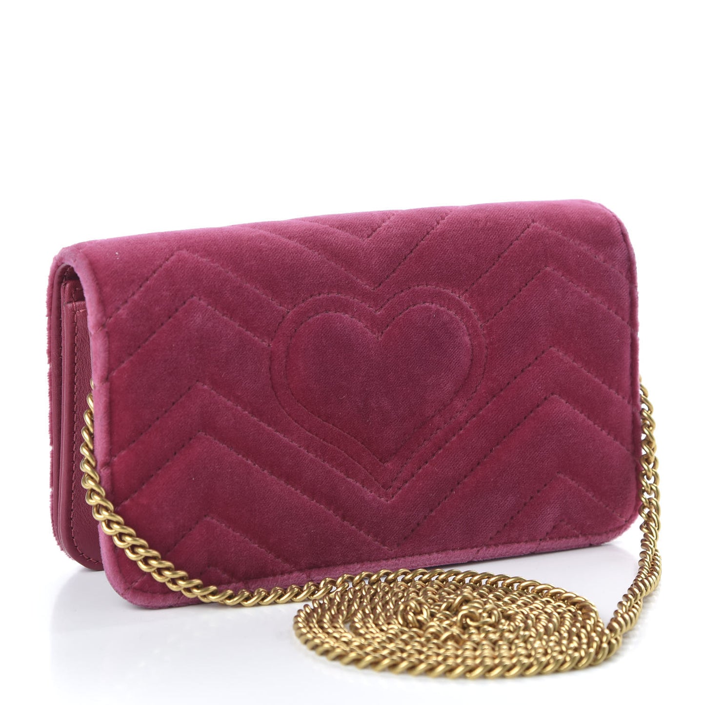 Velvet Matelasse Love Embroidered GG Marmont Mini Bag Light Raspberry Rose