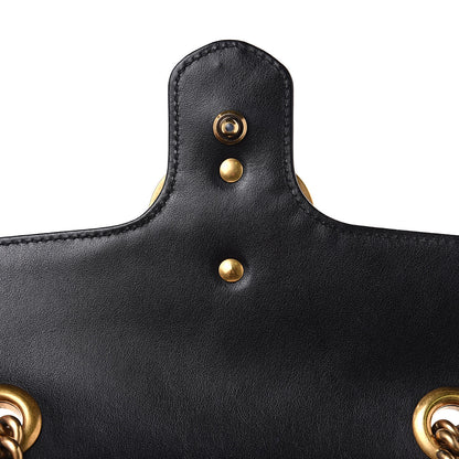 Gucci Calfskin Matelasse Mini GG Marmont Shoulder Bag Black 8 of 11