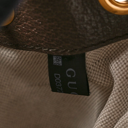 Gucci Monogram Jumbo GG Textured Dollar Calfskin Web Double Buckle Backpack Camel Ebony New Acero 7 of 9