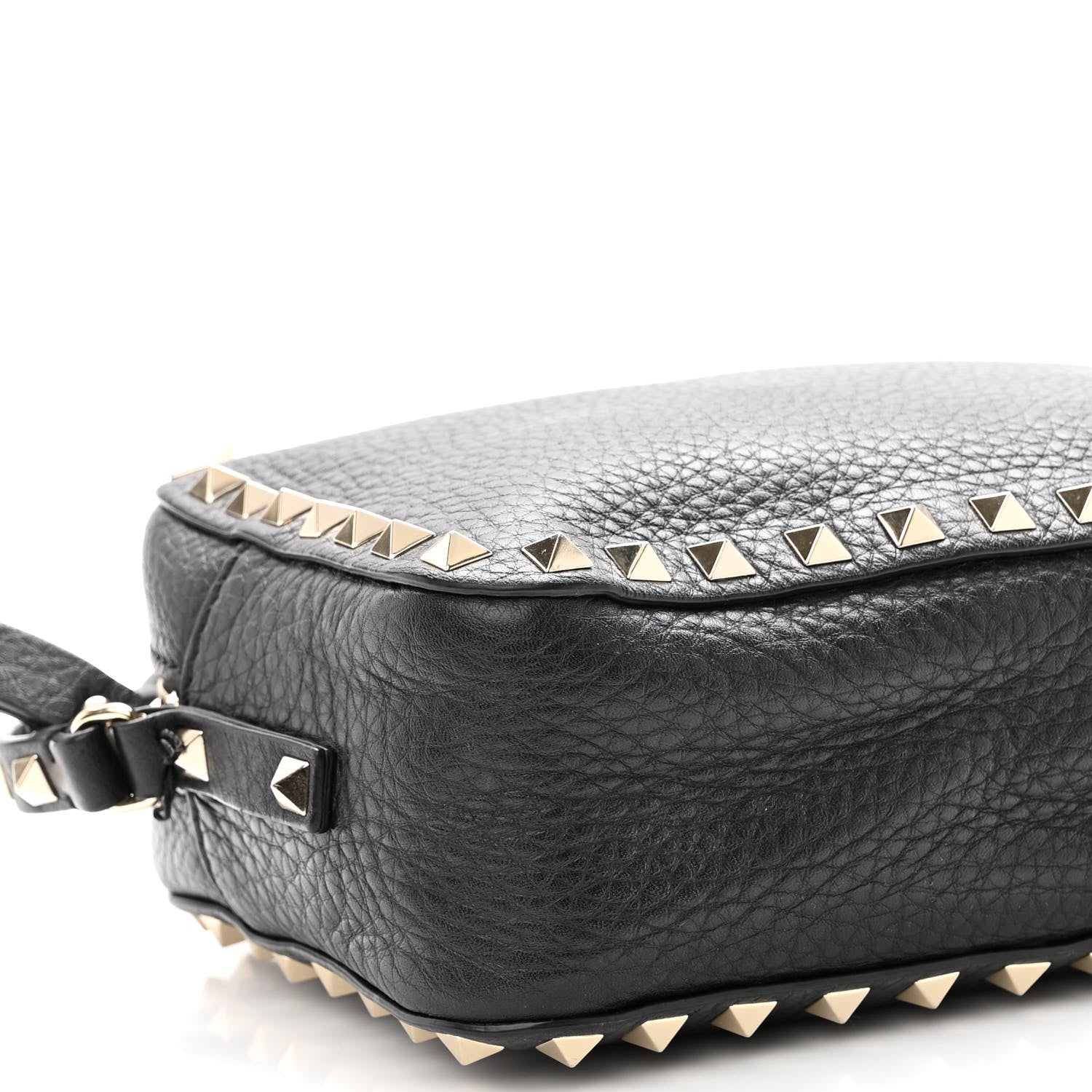 Valentino Garavani Pebbled Calfskin Rockstud Camera Crossbody Bag Black 8 of 11