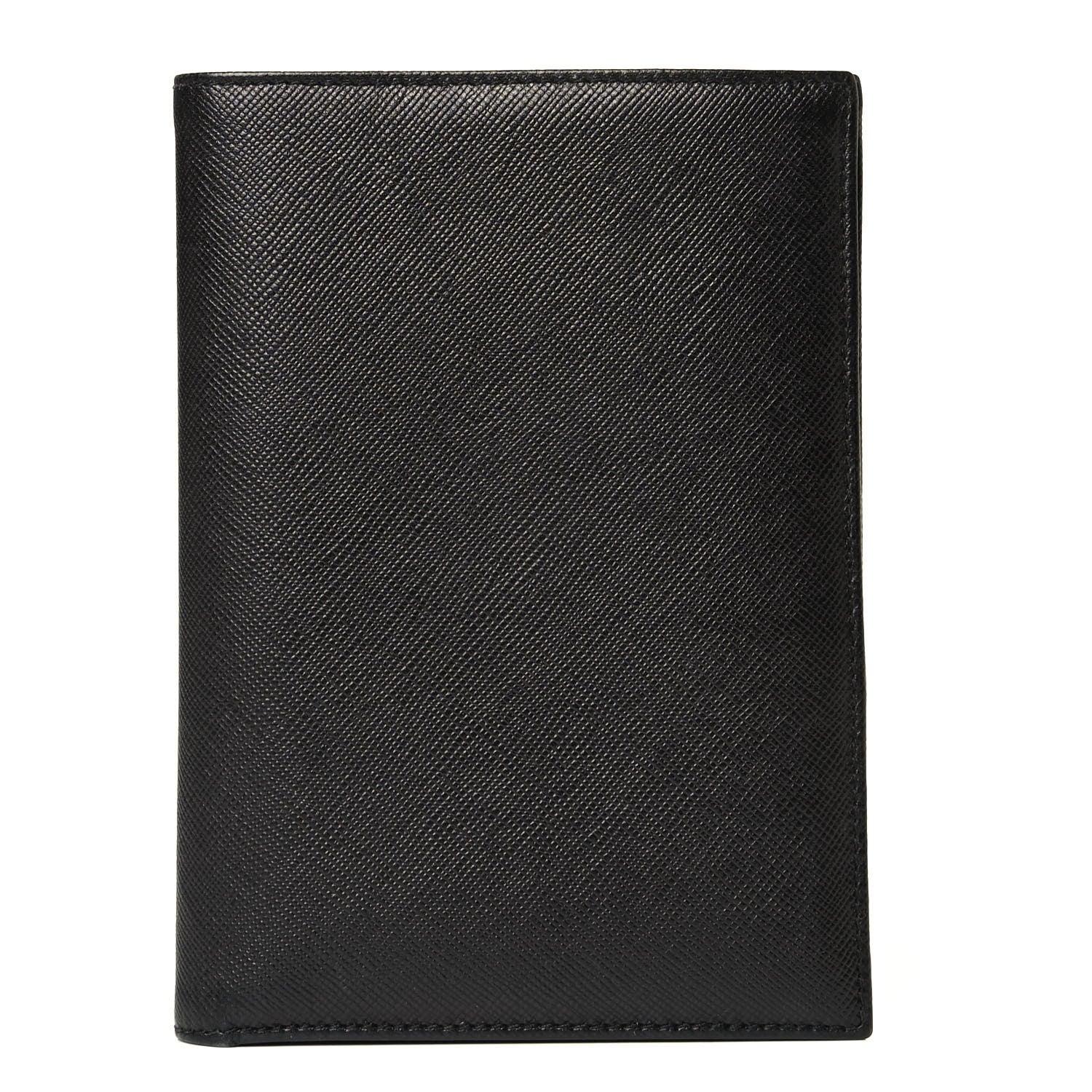 Prada Saffiano Flap Passport Holder Black 1 of 6