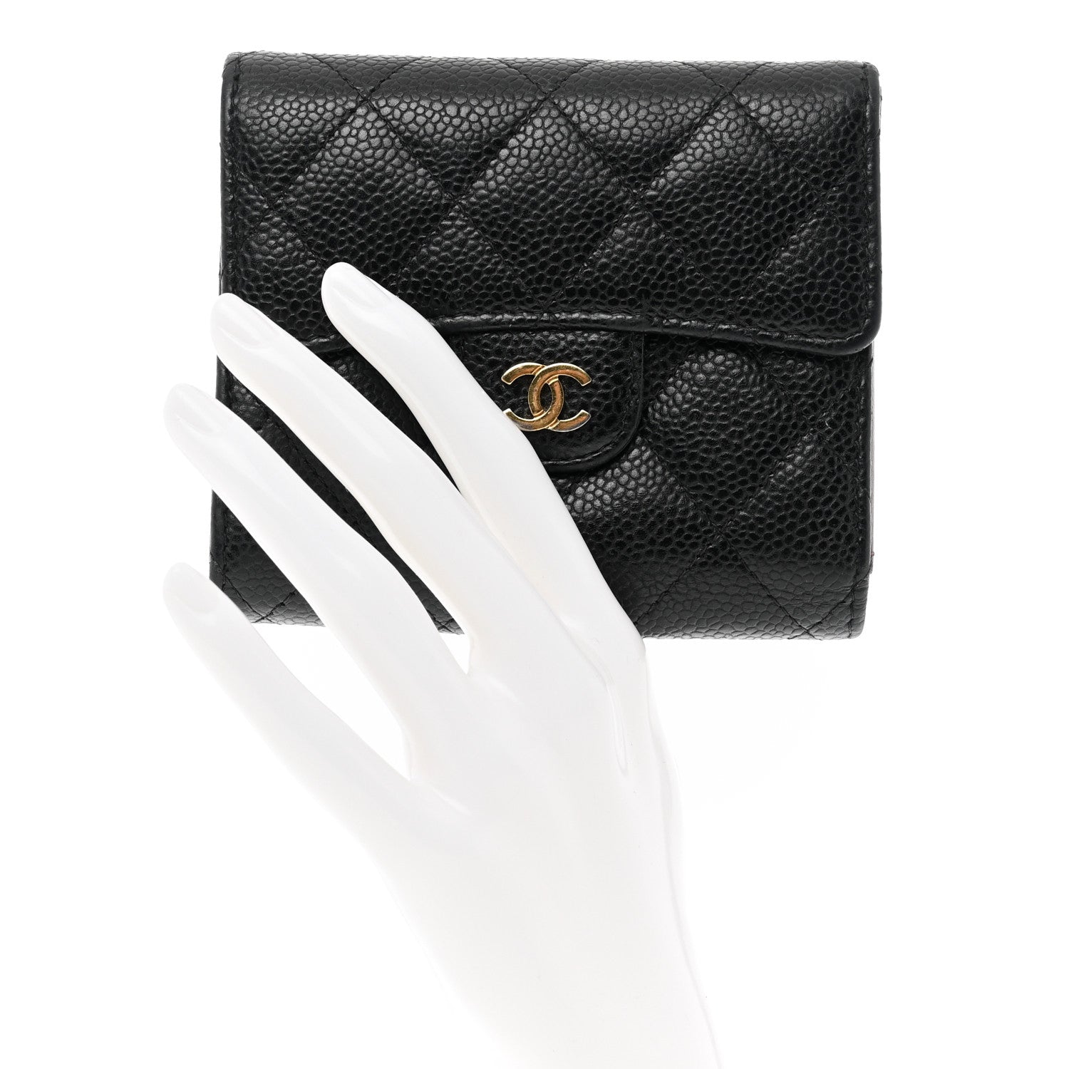 Chanel Caviar Quilted Compact Flap Wallet Black 2 of 11