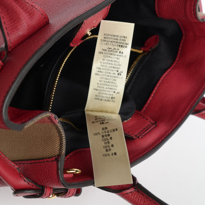 Burberry Grainy Calfskin House Check Small Banner Tote Russet Red 3 of 11
