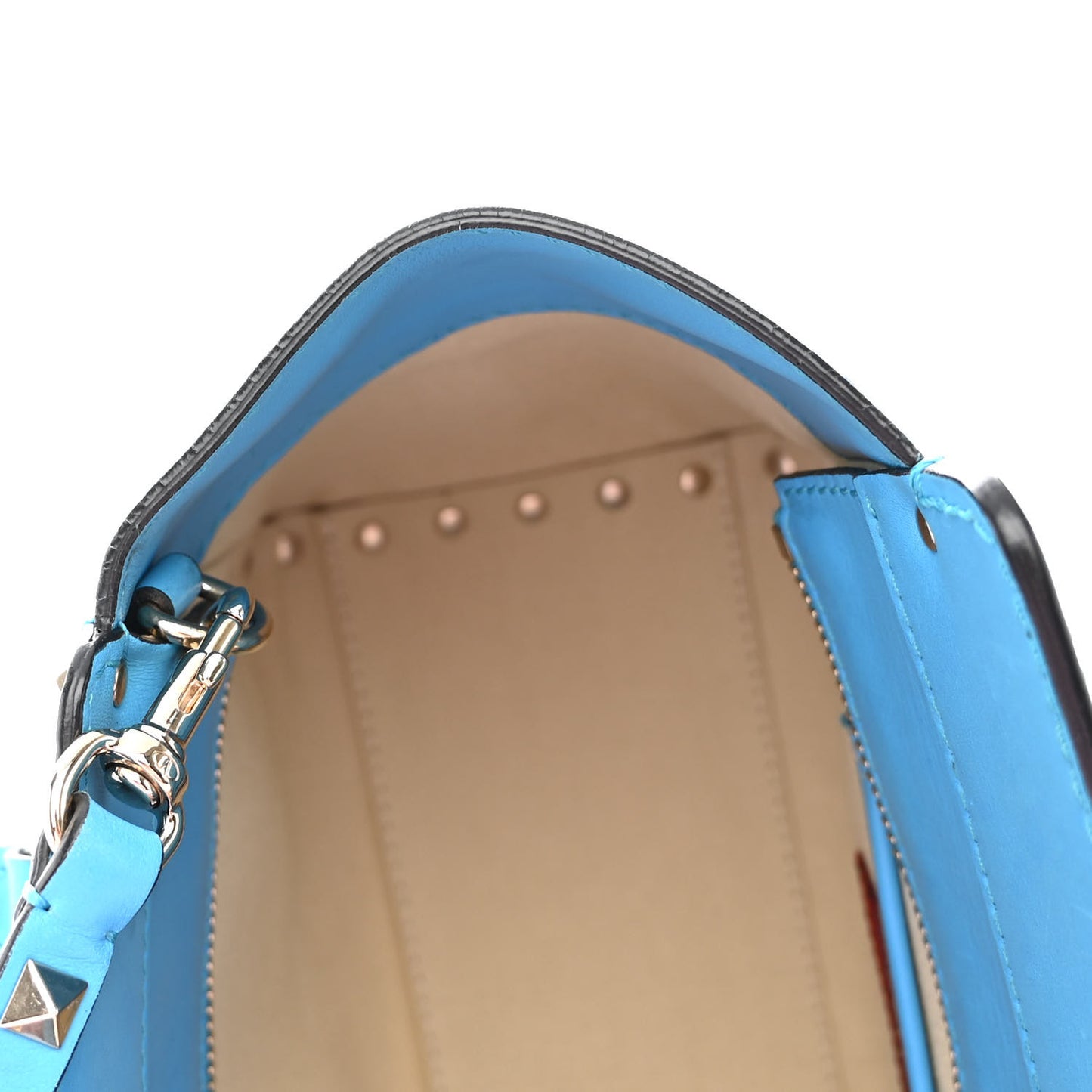 Vitello Small Rockstud Double Handle Tote Parrot