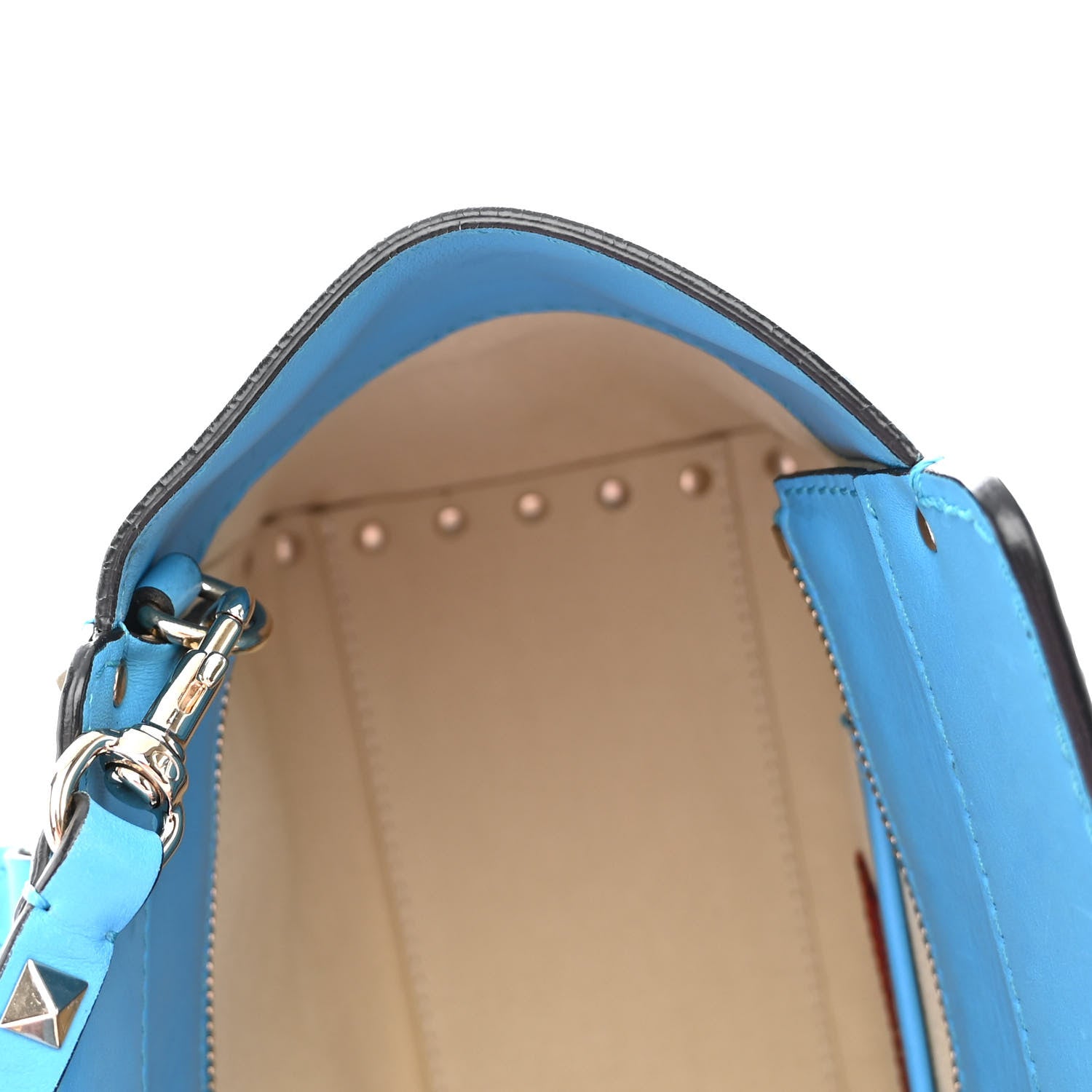 Valentino Garavani Vitello Small Rockstud Double Handle Tote Parrot 7 of 14