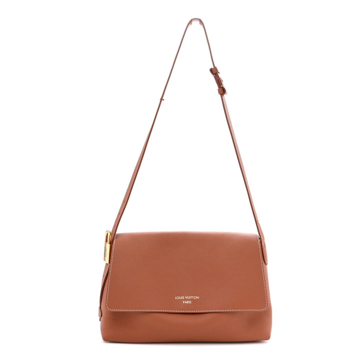 Grained Calfskin Low Key Messenger Cognac