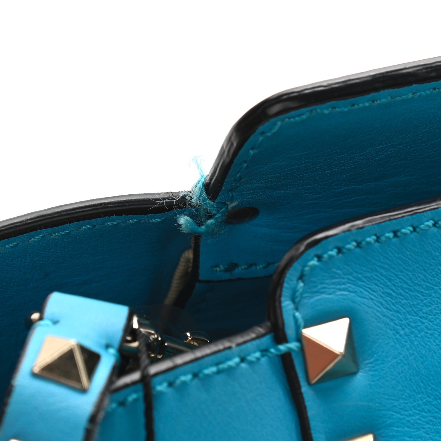 Valentino Garavani Vitello Small Rockstud Double Handle Tote Parrot 10 of 10