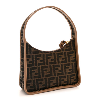 Fendi Fabric Jacquard Vitello Grace FF 1974 Mini Fendessence Shoulder Bag Tobacco Moro Ebano 3 of 11