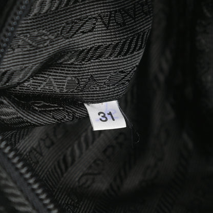 Prada Vitello Drive Perforated Bowling Bag Black 7 of 17