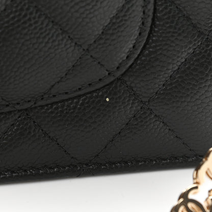 Chanel Caviar Quilted Tiny CC Wallet On Chain WOC Black 12 of 13
