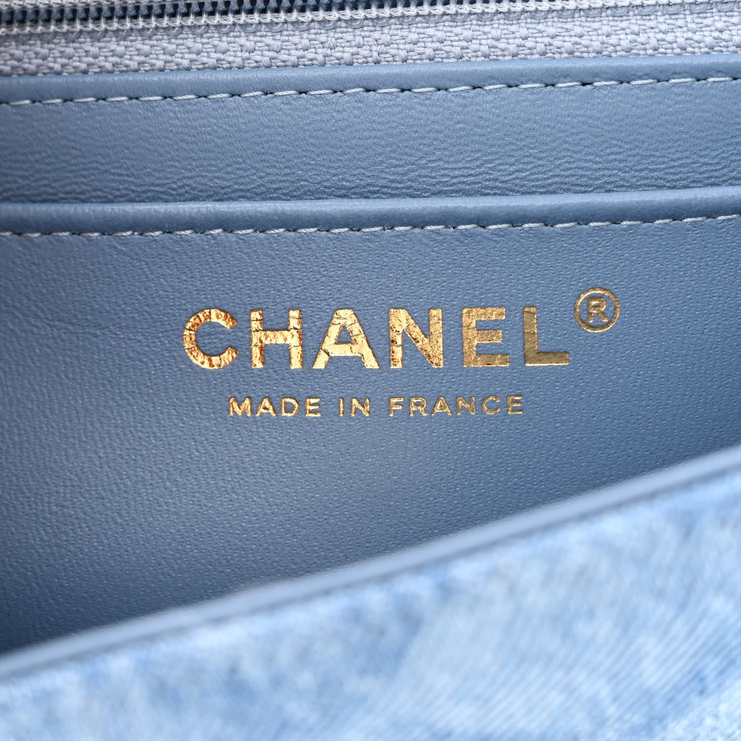 Chanel Printed Denim Quilted Mini Rectangular Flap Light Blue 6 of 10
