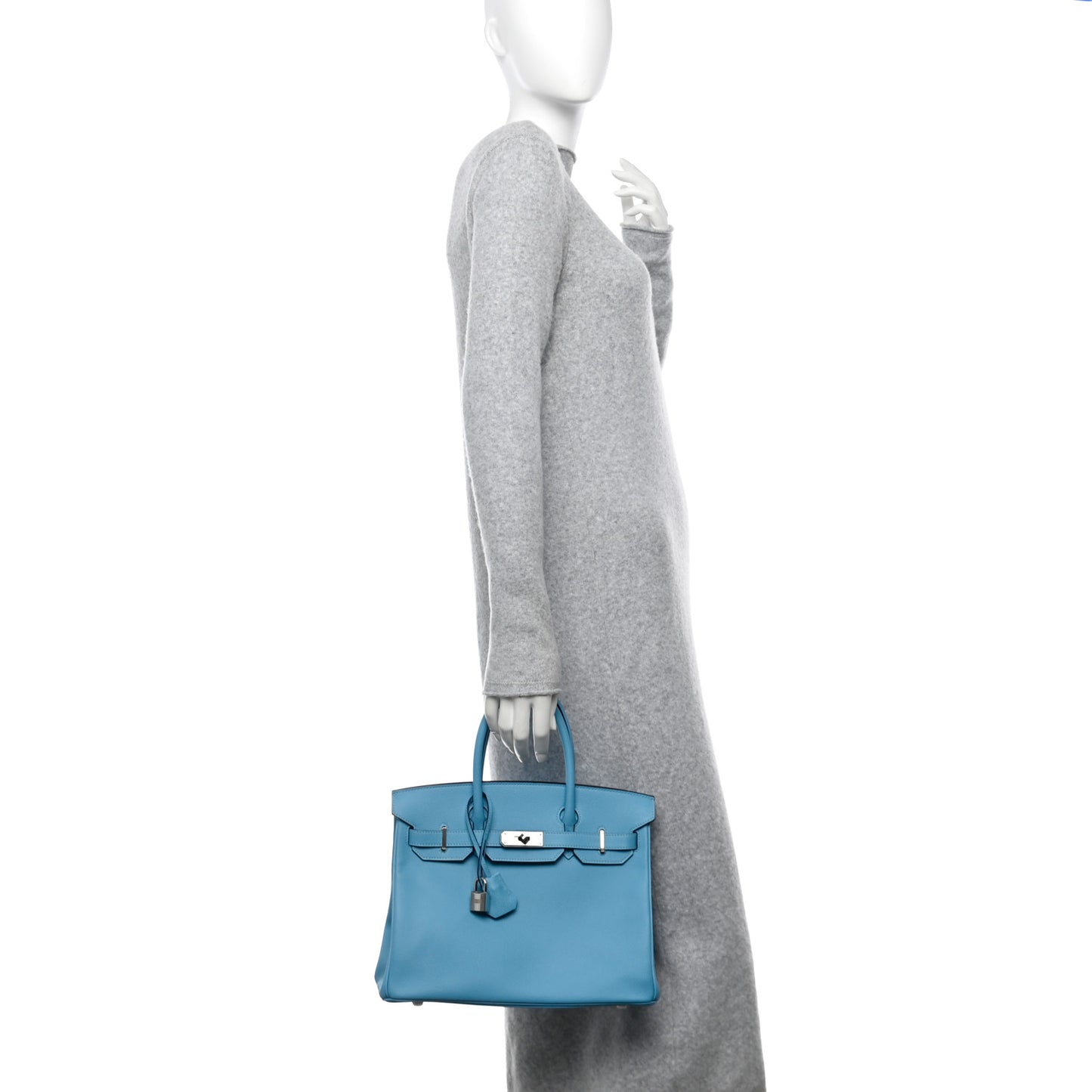 Epsom Birkin 30 Bleu Du Nord