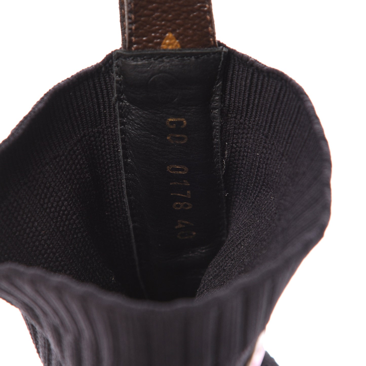 Stretch Fabric LV Black Heart Sock Sneaker 40 Black