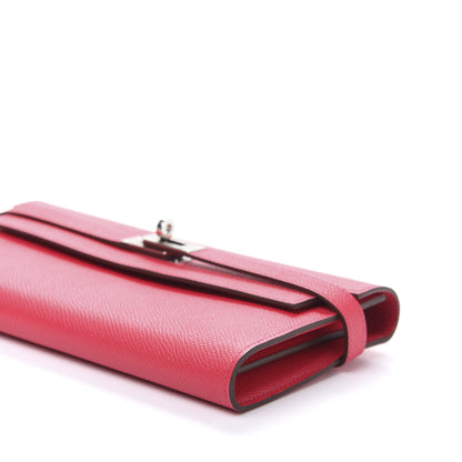 Hermes Epsom Kelly Longue Wallet Rose Extreme 7 of 10