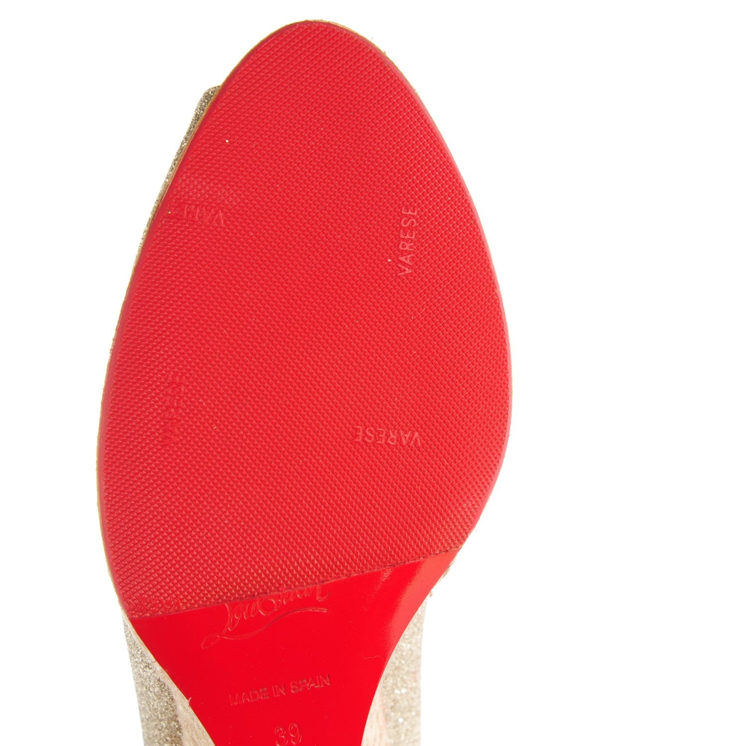 Christian Louboutin Glitter Puglia Espadrille Wedges 39 Platine 8 of 9