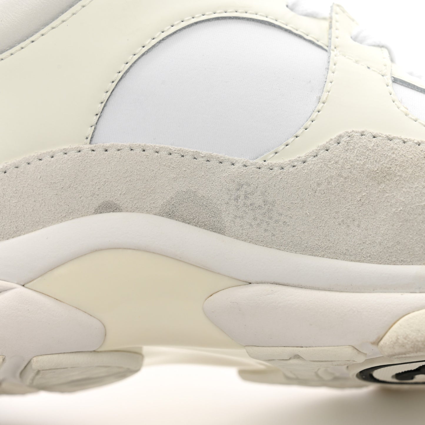Suede Calfskin Fabric CC Sneakers 35.5 White
