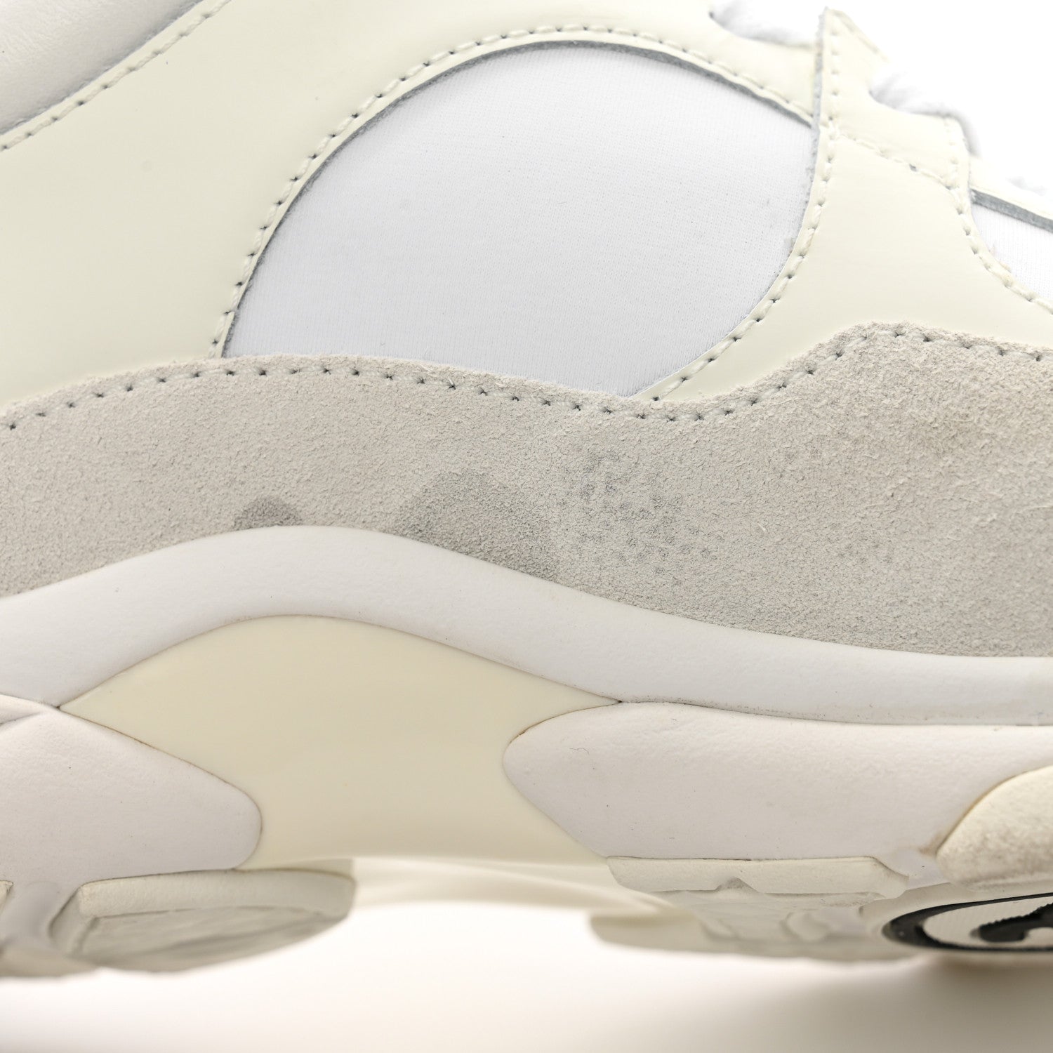 Chanel Suede Calfskin Fabric CC Sneakers 35.5 White 9 of 17
