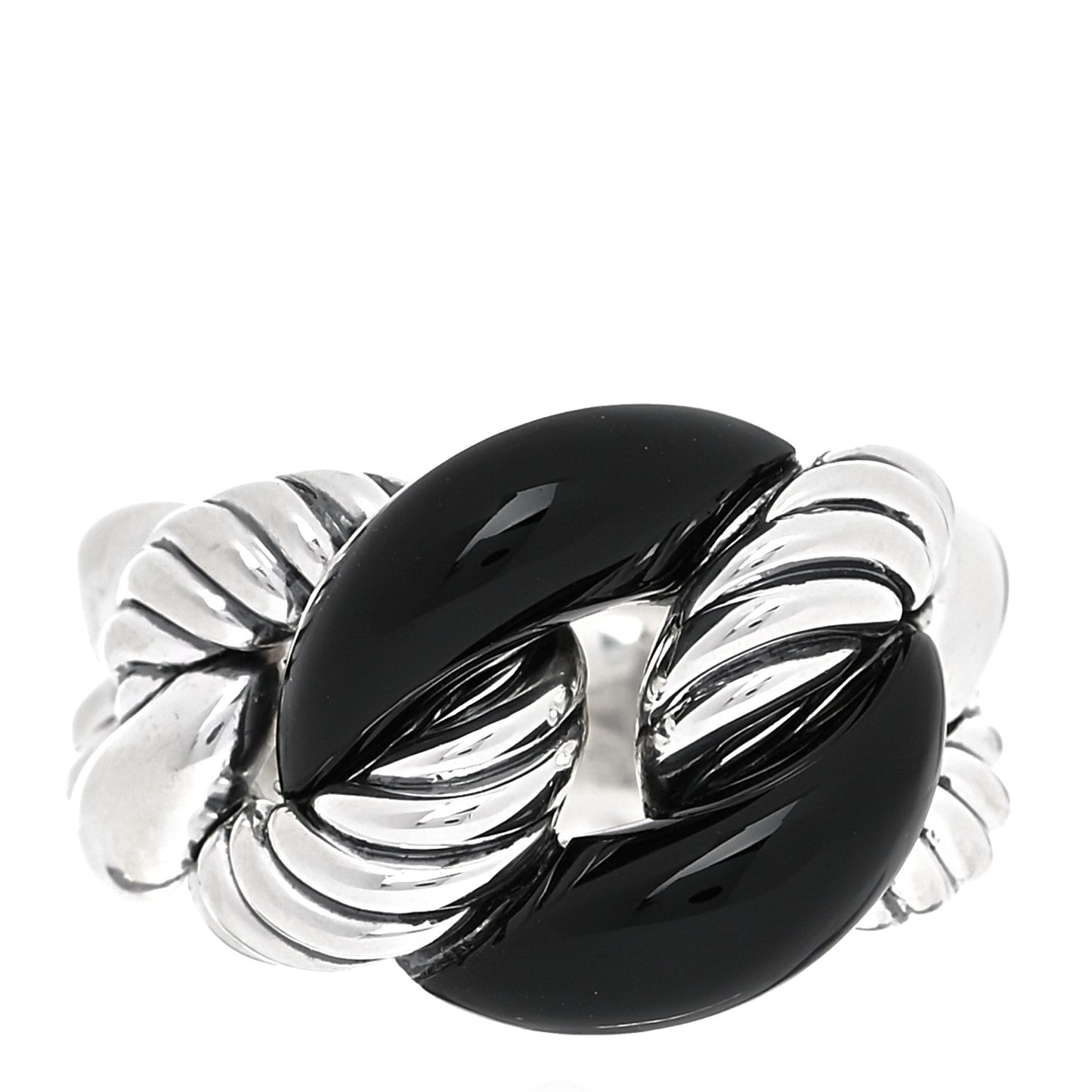Sterling Silver Black Ceramic Belmont Ring 51 5.75
