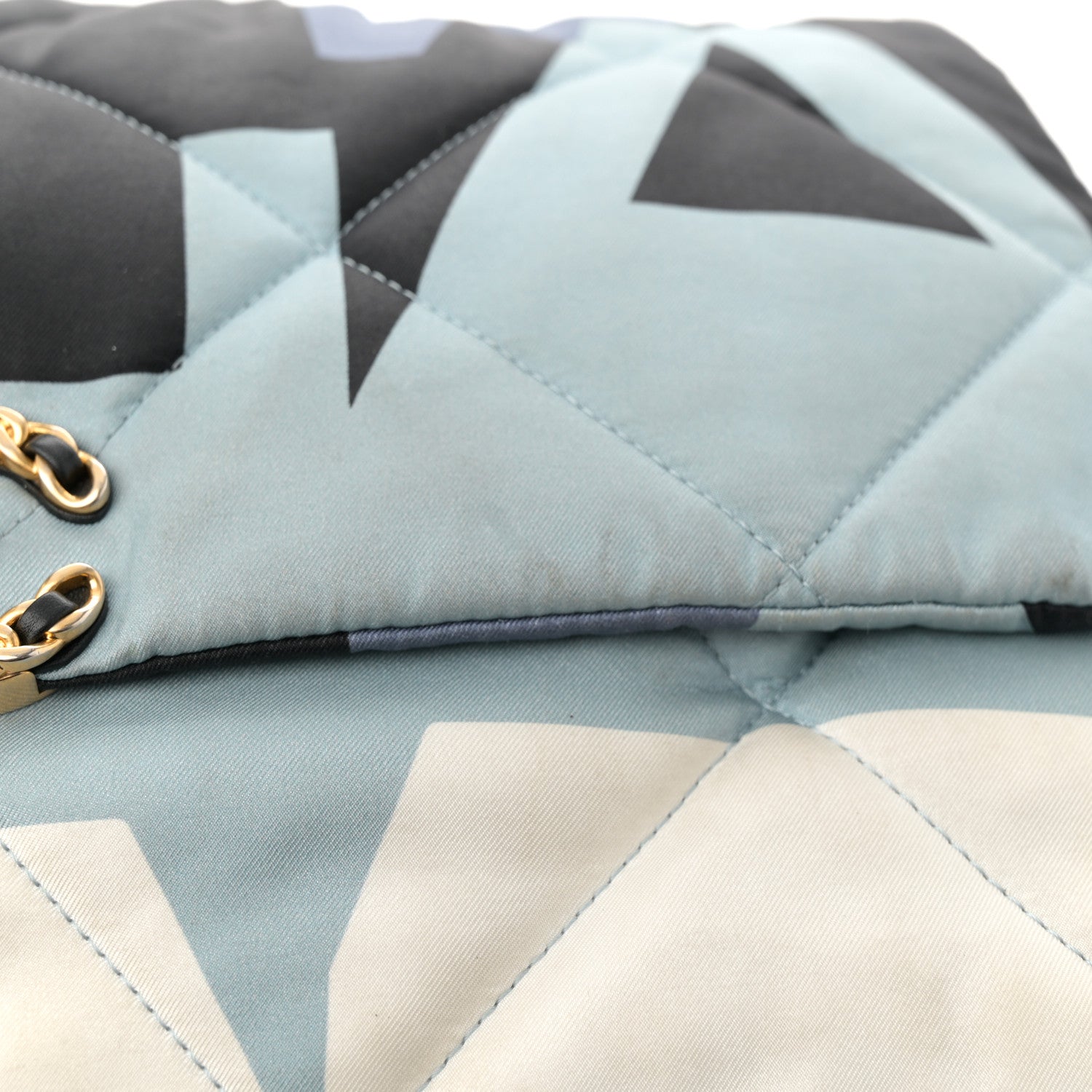Chanel Silk Maxi Scarf Chanel 19 Flap Black Blue White 10 of 10
