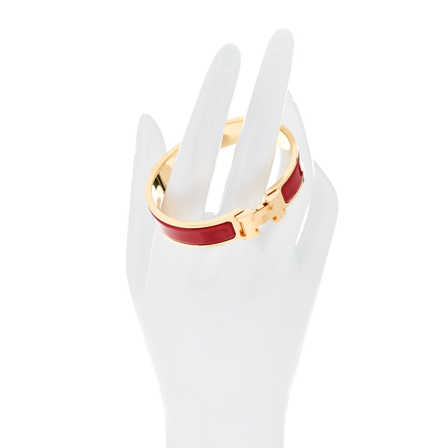 Enamel Narrow Clic Clac H Bracelet PM Rouge