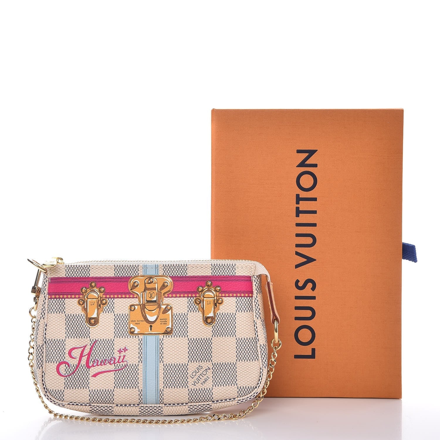 Louis Vuitton Damier Azur Summer Trunks Hawaii Mini Pochette Accessories 8 of 8