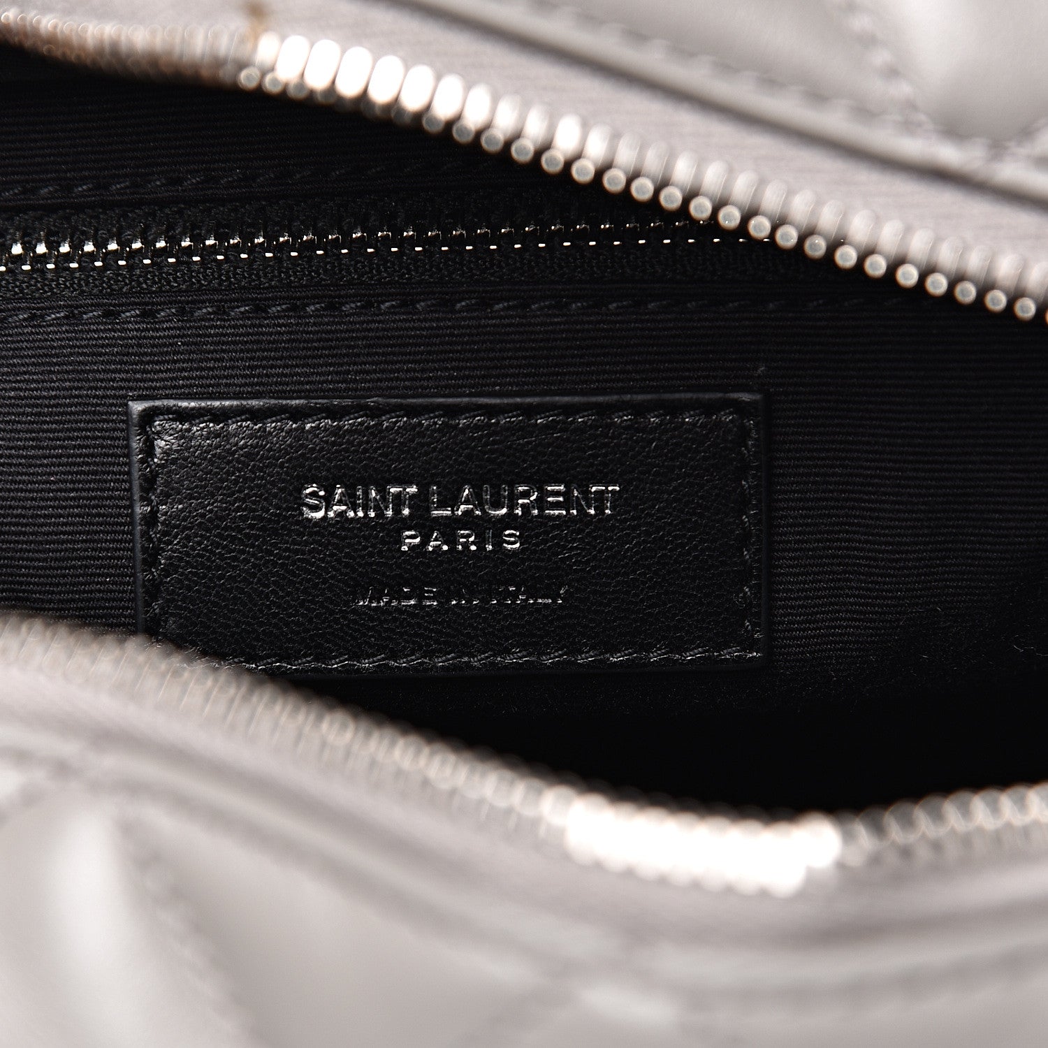 Saint Laurent Calfskin Y Quilted Monogram Small Loulou Bowling Bag Light Gray 5 of 10