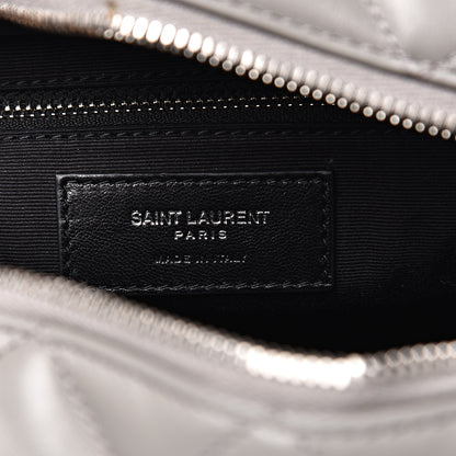 Saint Laurent Calfskin Y Quilted Monogram Small Loulou Bowling Bag Light Gray 5 of 10