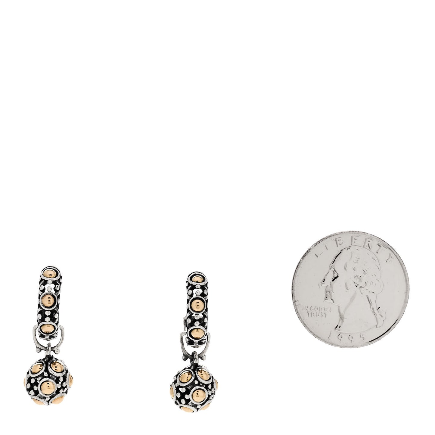 Sterling Silver 18K Yellow Gold Dot Jaisalmer Drop Earrings