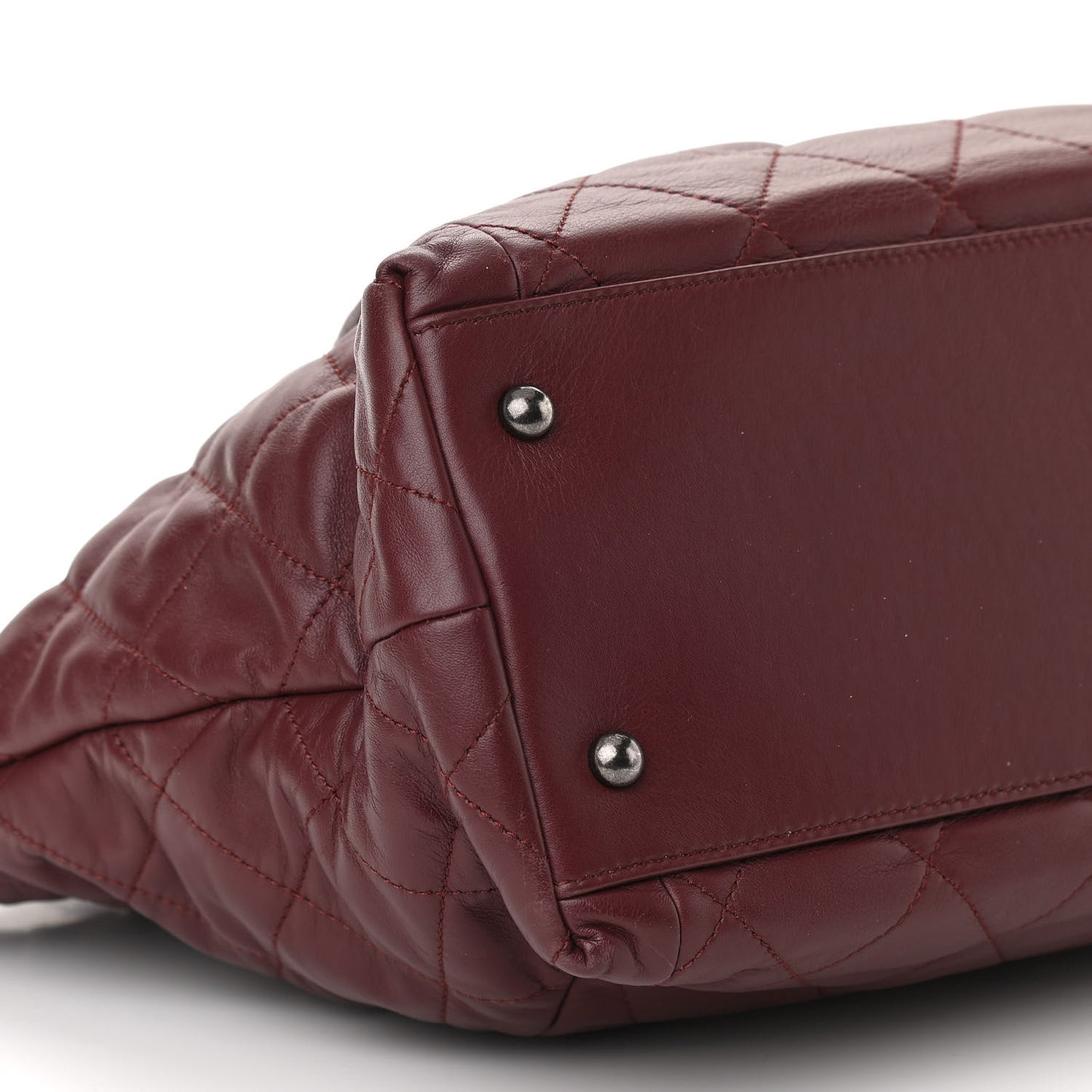 Calfskin Large Coco Pleats Tote Burgundy