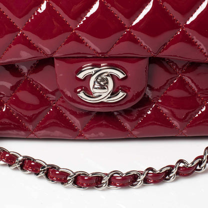 Chanel Patent Medium Double Flap Red 5 of 9