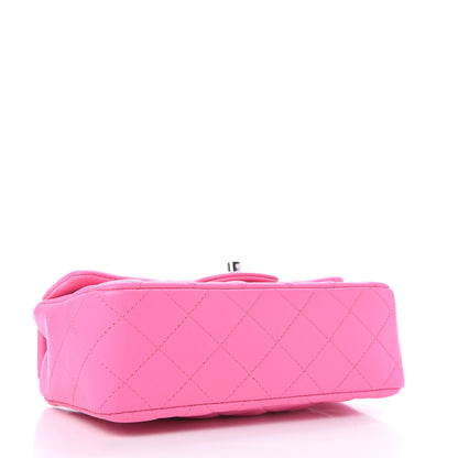 Chanel Lambskin Quilted Mini Rectangular Flap Neon Pink 4 of 10