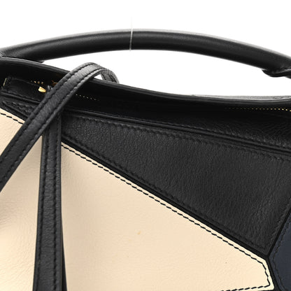 Loewe Calfskin Puzzle Bag Black Cream 8 of 11