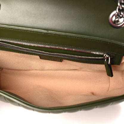 Gucci Calfskin Matelasse Aria Small GG Marmont Shoulder Bag Military Wood 5 of 9