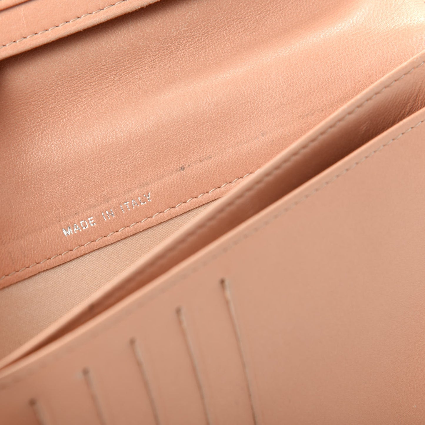 Lambskin Camellia Embossed Yen Wallet Pink