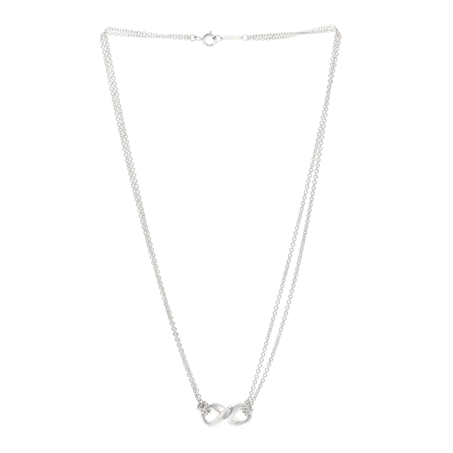Tiffany Sterling Silver Figure 8 Pendant Necklace 3 of 4