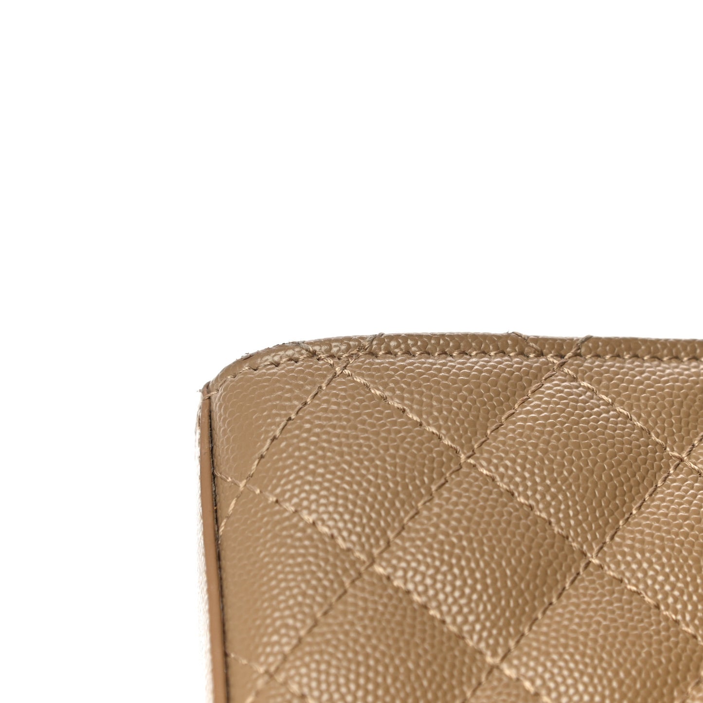 Grain De Poudre Textured Mixed Matelasse Medium Triquilt Monogram Satchel Dark Beige