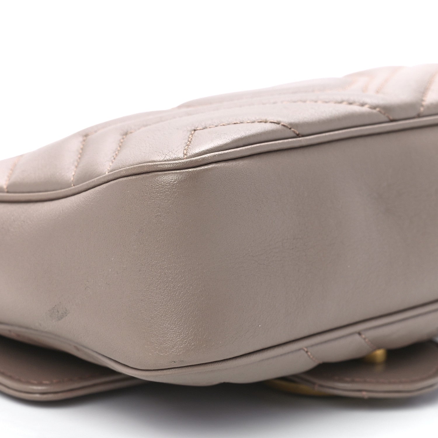 Gucci Calfskin Matelasse Super Mini GG Marmont Shoulder Bag Porcelain Rose 10 of 11