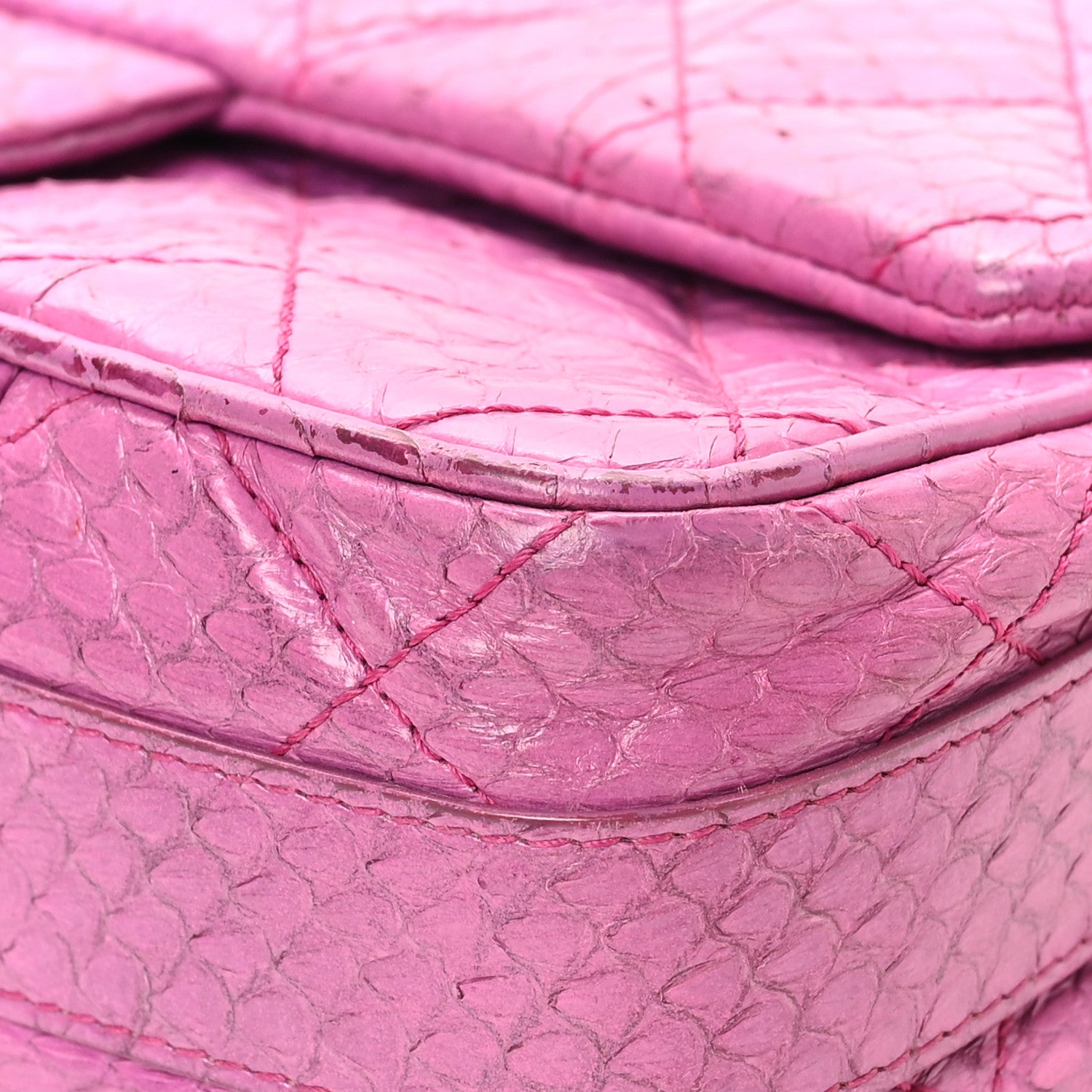Chanel Elaphe Snakeskin Quilted Medium Easy Carry Flap Purple 11 of 11