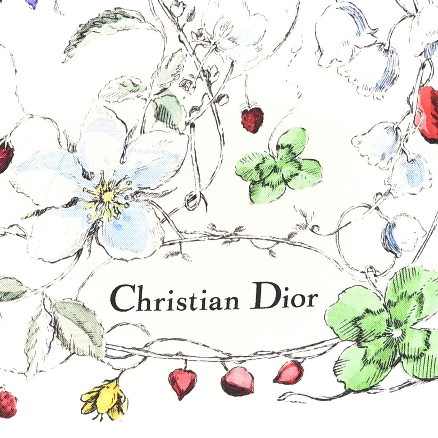 Christian Dior Silk Florilegio 90 Square Scarf Red 3 of 7