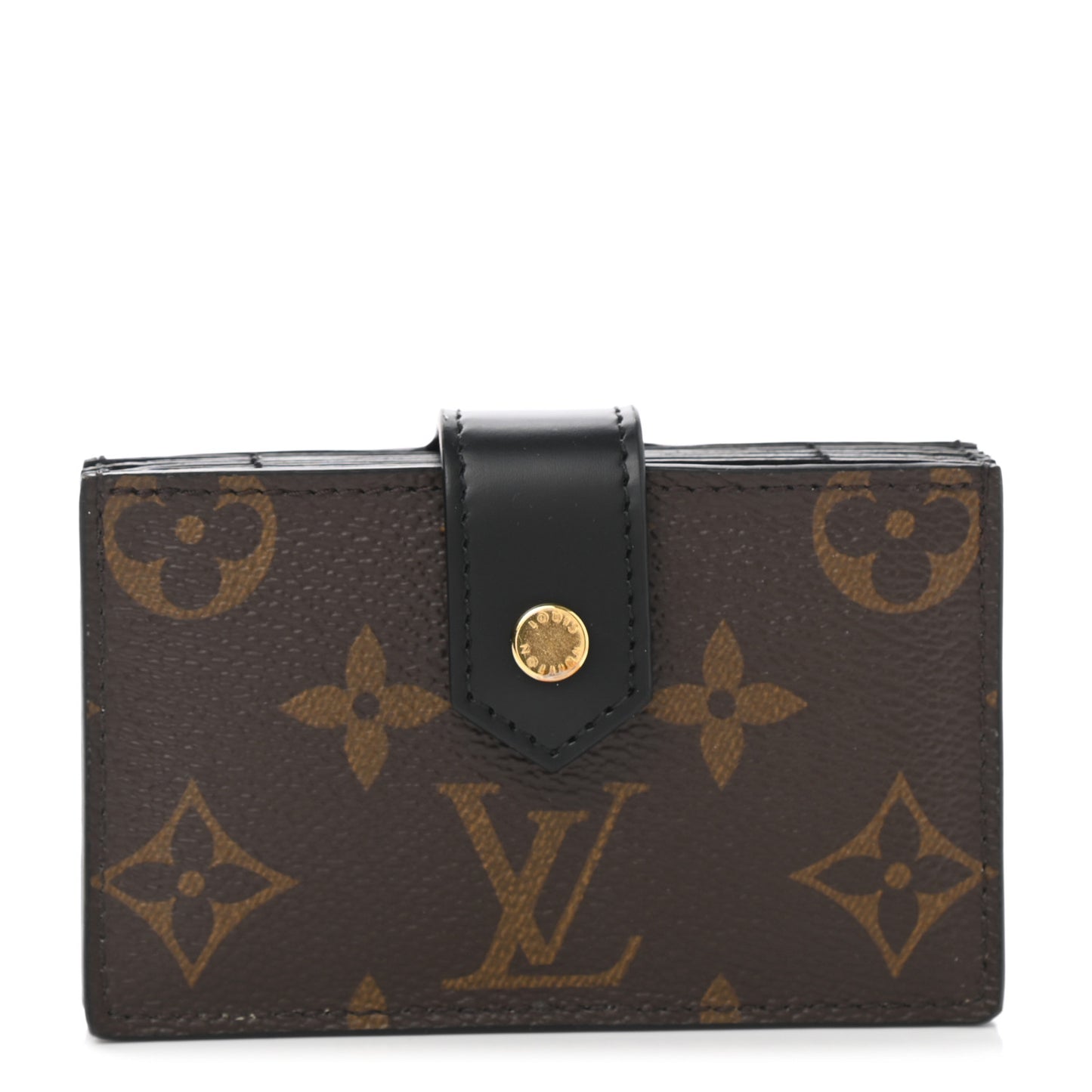 Monogram Gusset Card Holder Black