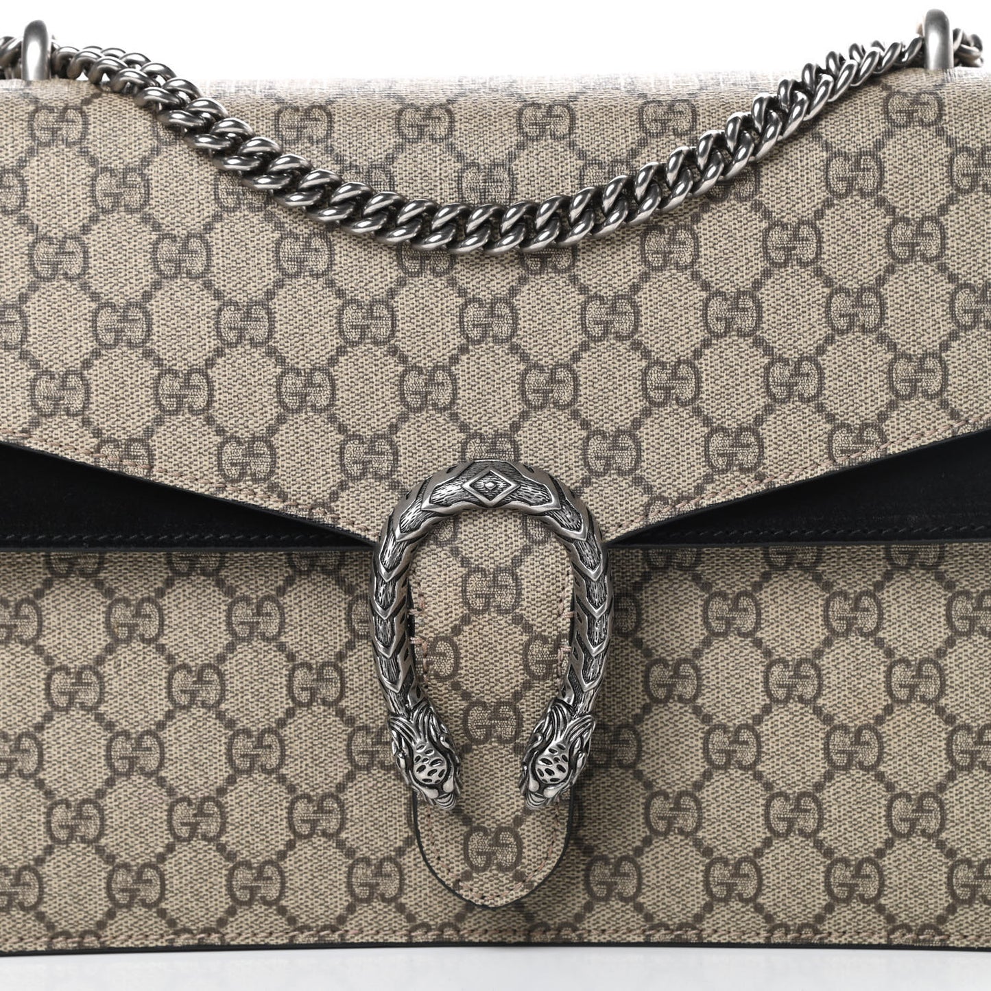 GG Supreme Monogram Medium Dionysus Shoulder Bag Black