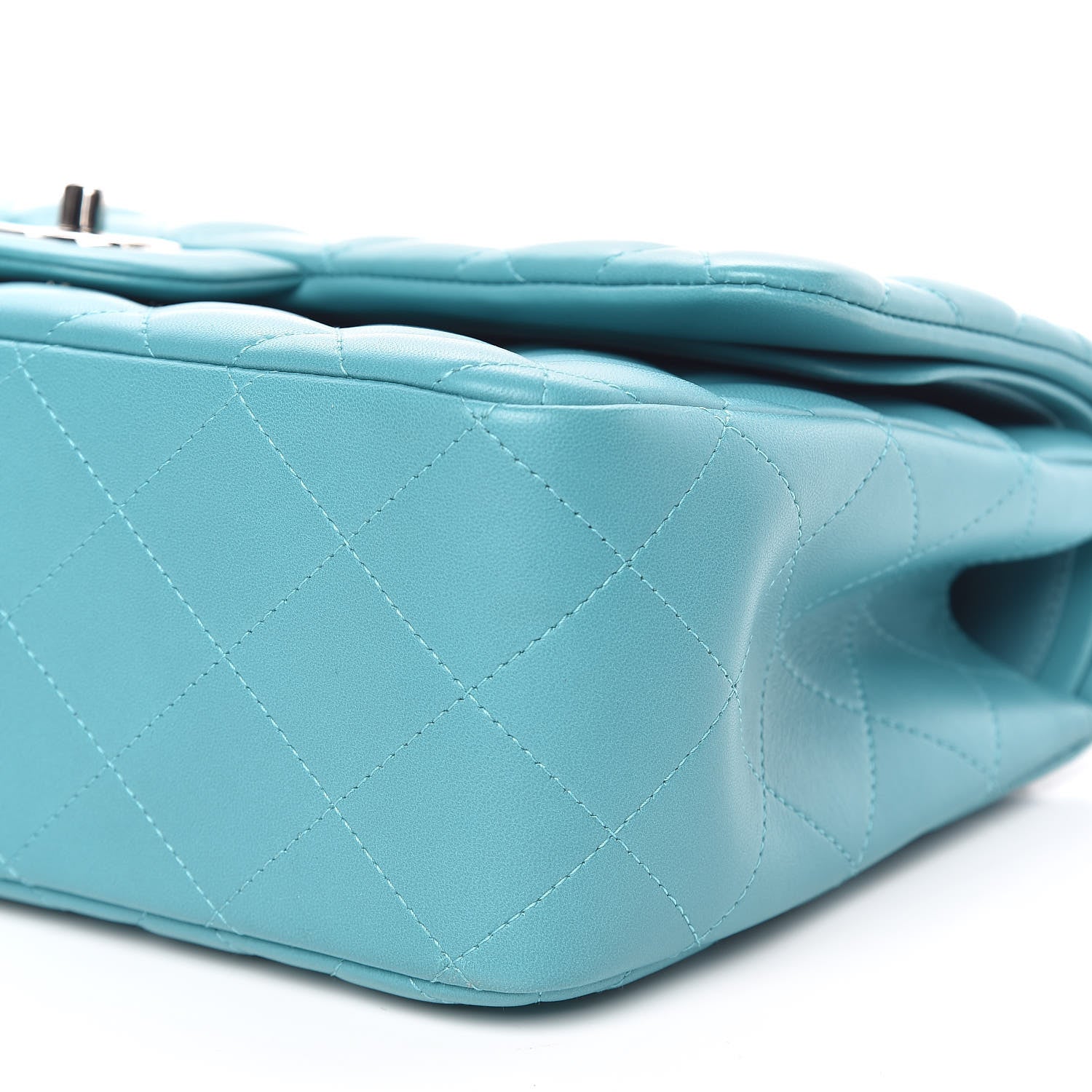 Chanel Lambskin Quilted Jumbo Double Flap Turquoise 9 of 9