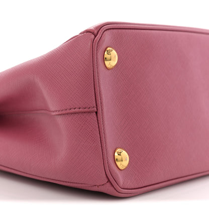 Prada Saffiano Mini Galleria Double Zip Tote Peonia 9 of 12