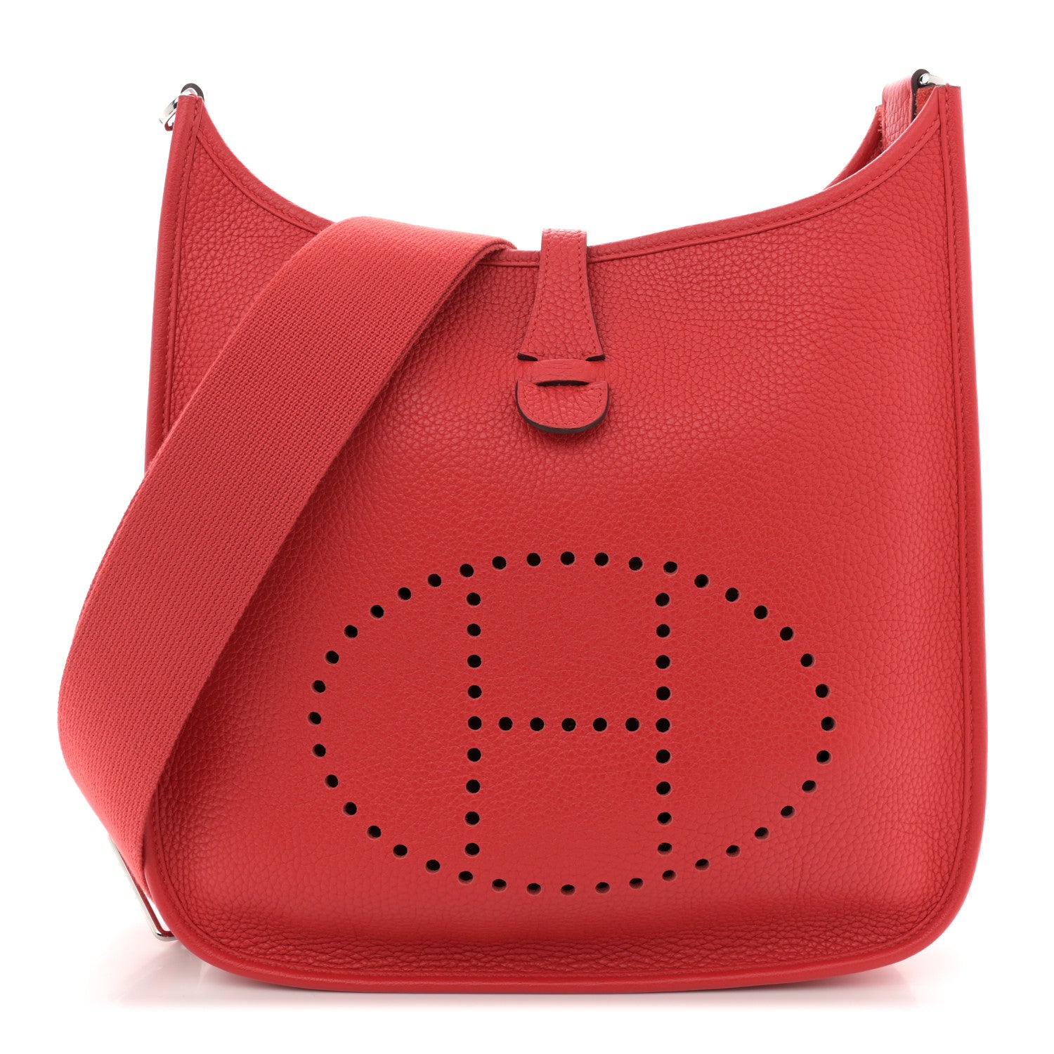 Hermes Taurillon Clemence EVELYNE III PM Rouge Tomate 1 of 11